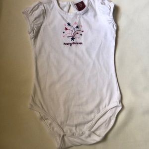 One piece infant girls happy fourth new size 18 months or 24 months snaps cotton
